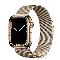 Apple Watch Series 7 45mm Gold Stainless Steel Milanese Loop